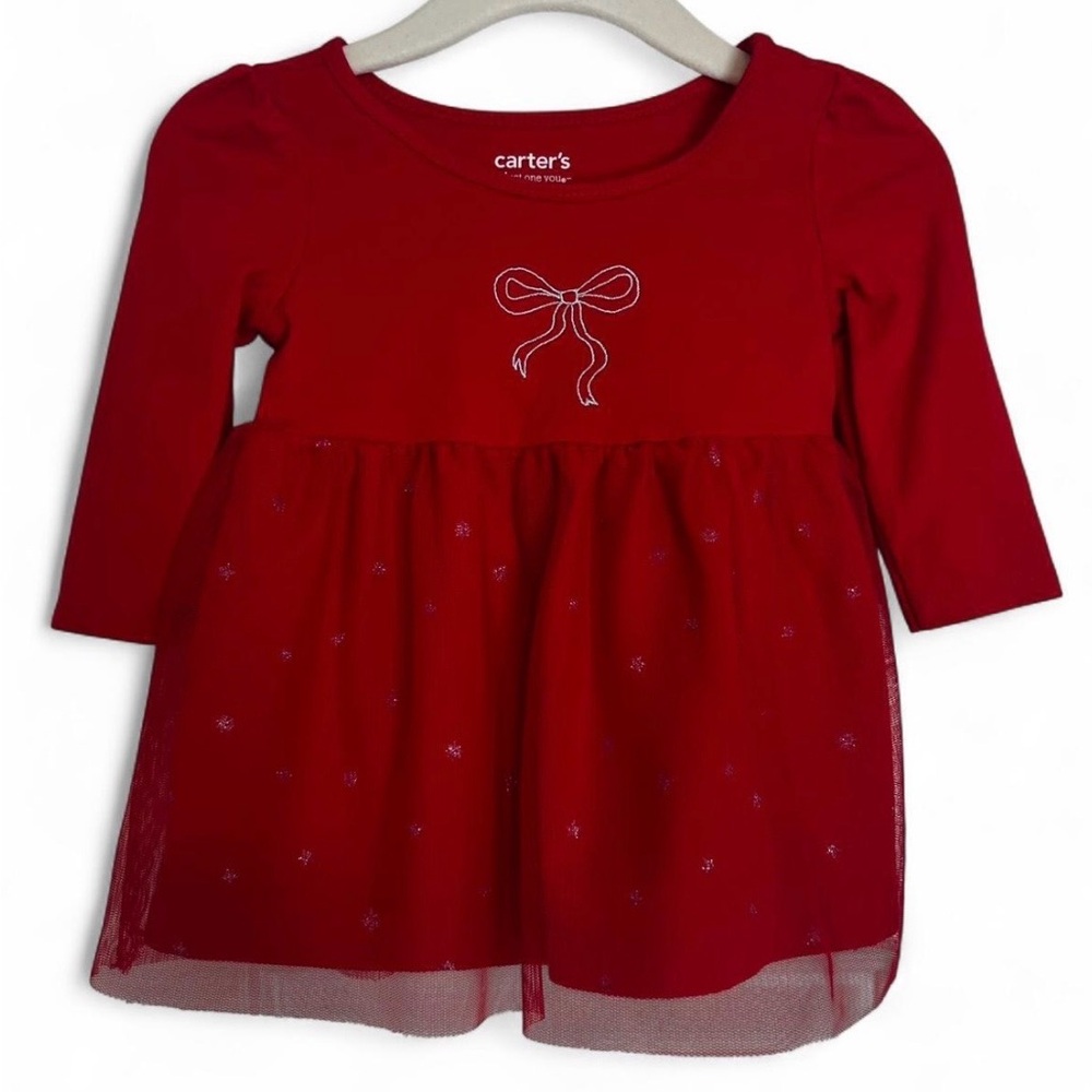 Carter's Red Dress with Bow Detail